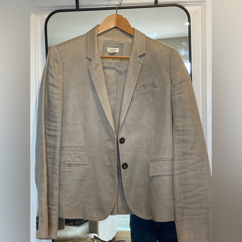 J. Crew linen Gray Blazer. Size 10